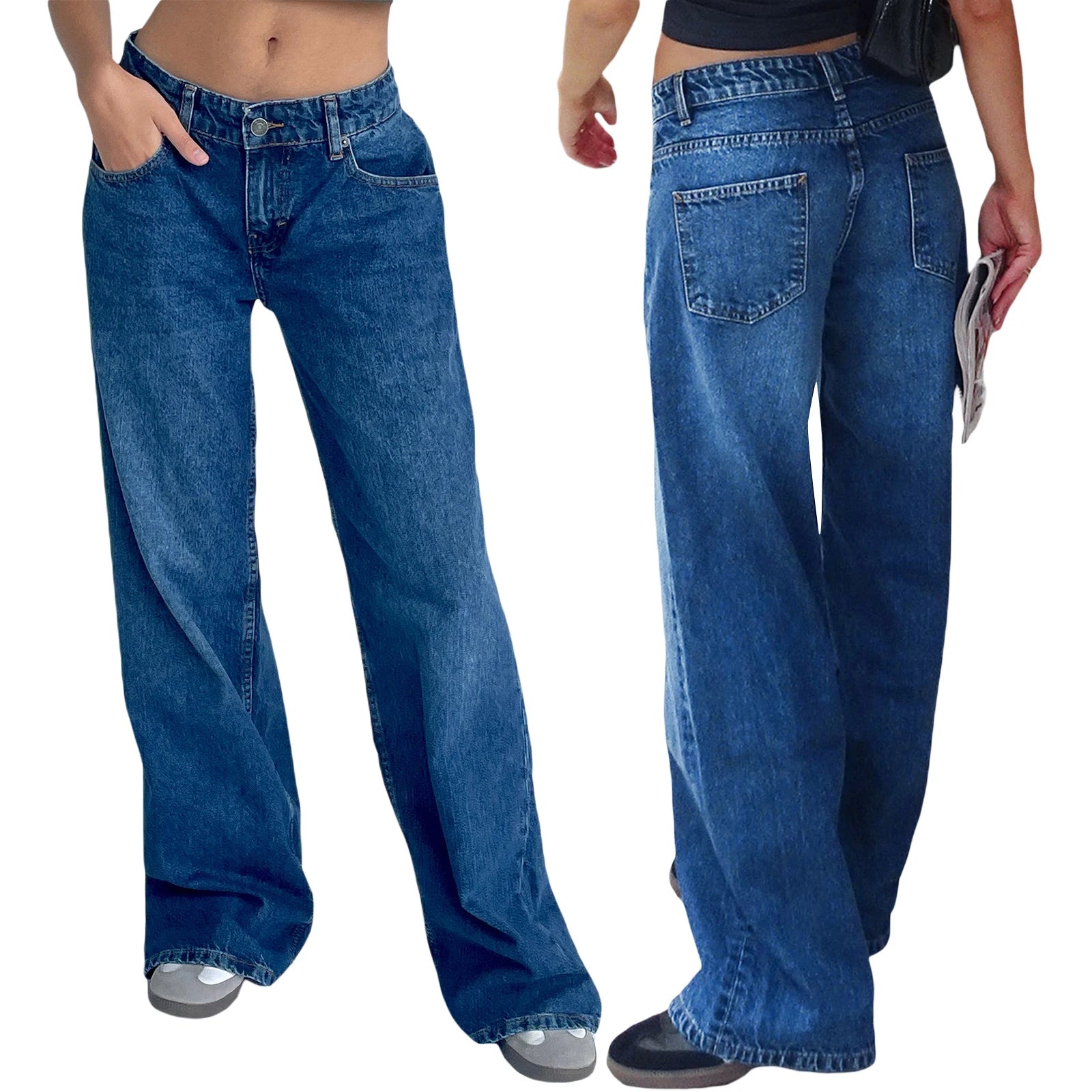 Button Low Waist Jeans