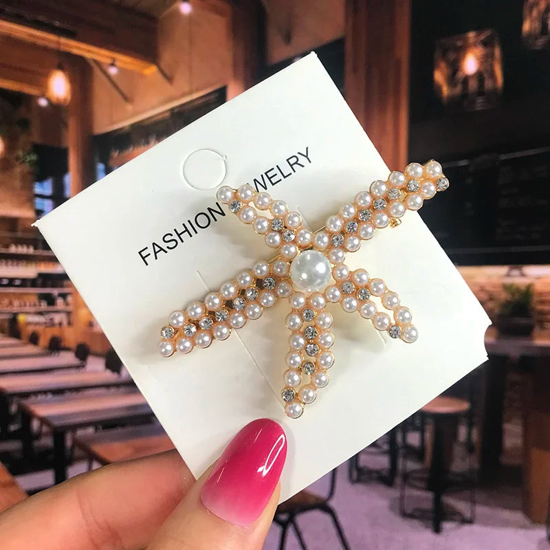 Pearl Crystal  Hair Clips