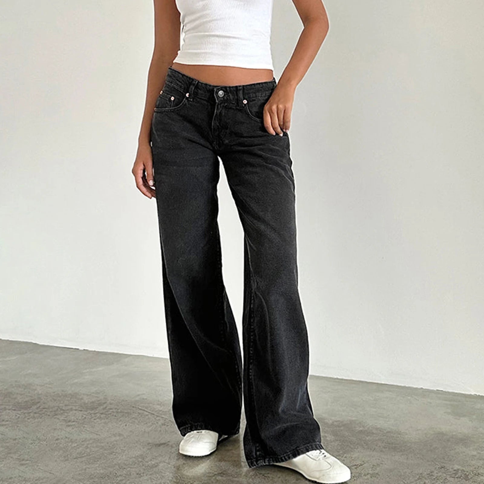 Button Low Waist Jeans