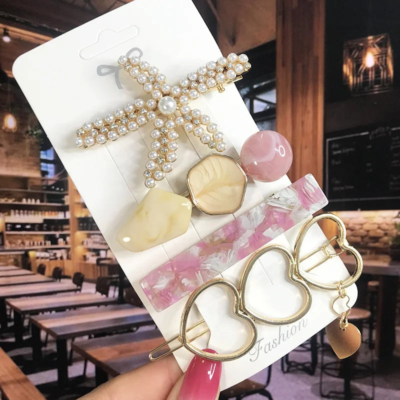 Pearl Crystal  Hair Clips