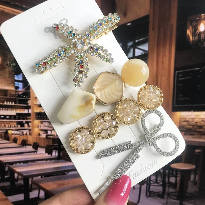 Pearl Crystal  Hair Clips