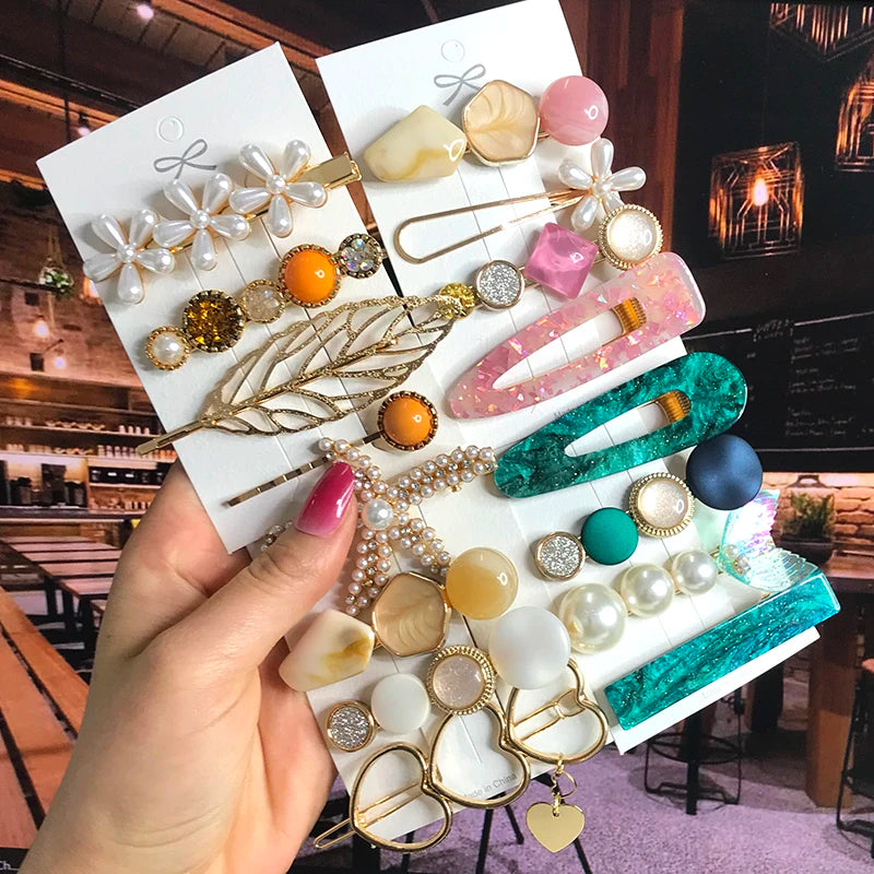 Pearl Crystal  Hair Clips